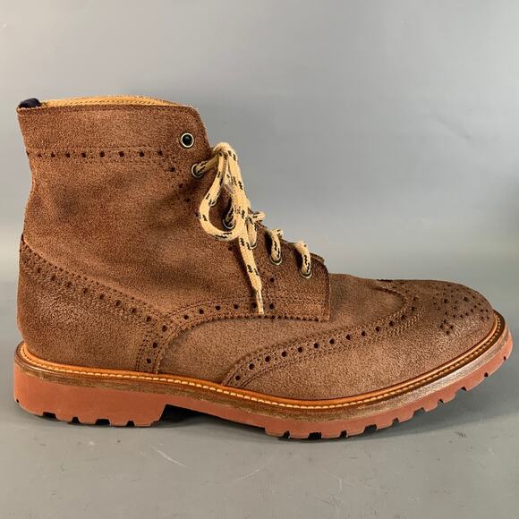 BRUNELLO CUCINELLI Size 10 Brown Wingtip Leather Boots main image 5